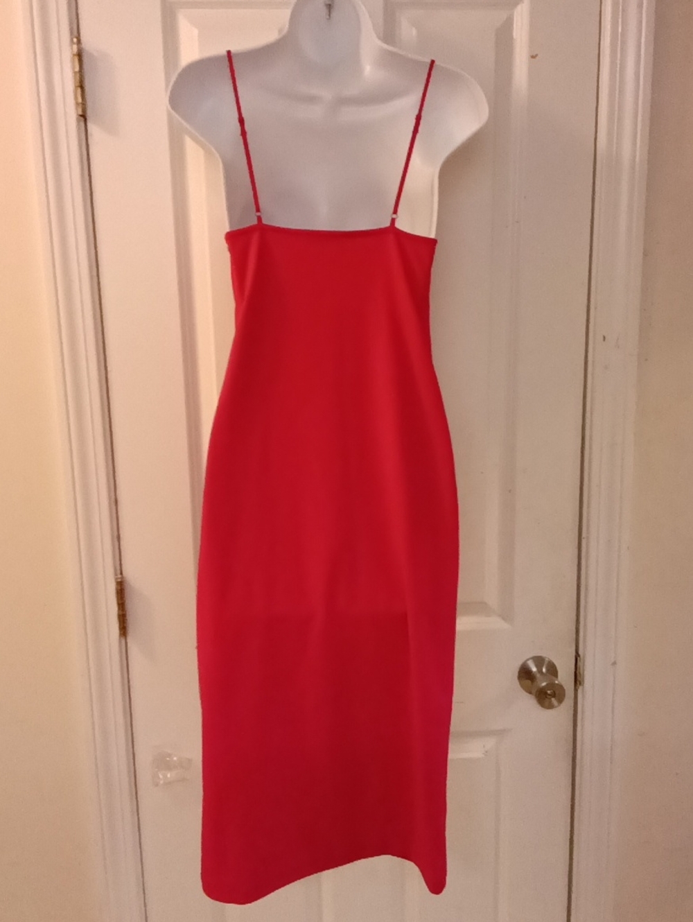 ZARA Sleek PINKY Midi Slip Dress with Spaghetti Straps SIZE XS Is Pink 🩷 Photo - Picture 7 of 8